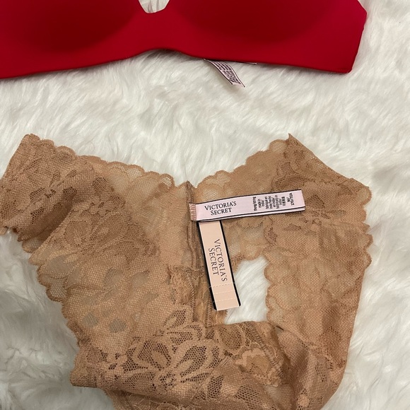 Victoria's Secret Red and Tan Bra Set Intimates - Picture 4 of 11